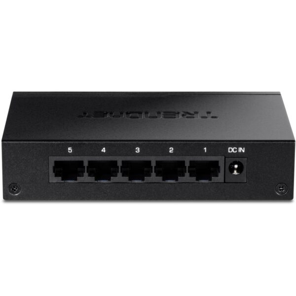 TRENDnet 5-Port Gigabit Desktop Switch, TEG-S51, 5 x Gigabit RJ-45 Ports, 10Gbps Switching Capacity, Fanless Design, Metal Enclosure, Lifetime Protection, Black