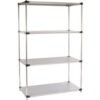 Nexel® 4 Shelf Stainless Steel Solid Shelving Unit Starter 36""W x 24""D x 74""H