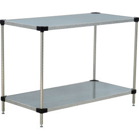 Nexel® 2 Shelf Galvanized Steel Solid Shelving Unit Starter 48""W x 24""D x 34""H