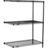 Nexel® 3 Shelf Black Epoxy Wire Shelving Unit Add On 54""W x 24""D x 34""H