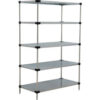 Nexel® 5 Shelf Galvanized Steel Solid Shelving Unit Starter 72""W x 24""D x 86""H