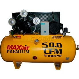 MaxAir C103120H1-MS230-MAP 10HP Single-Stage Comp 120  Gal Horiz. 200 PSI 50 CFM 3-Phase 230V