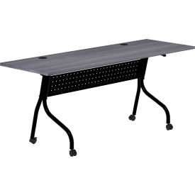 Lorell Mobile 72"" Flip Top Training Table - Charcoal