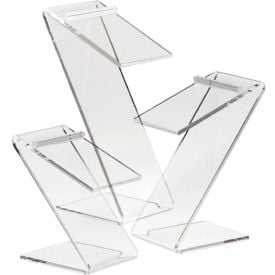 Set Of 3 Beveled Edge Slant Shoe Risers - Clear