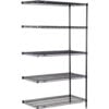 Nexel® 5 Shelf Black Epoxy Wire Shelving Unit Add On 30""W x 21""D x 74""H