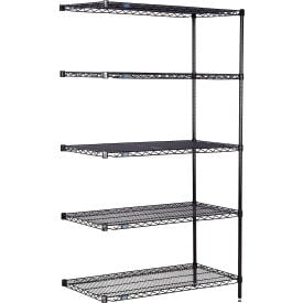 Nexel® 5 Shelf Black Epoxy Wire Shelving Unit Add On 30""W x 21""D x 74""H