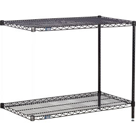 Nexel® 2 Shelf Black Epoxy Wire Shelving Unit Add On 48""W x 18""D x 34""H
