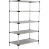 Nexel® 5 Shelf Stainless Steel Solid Shelving Unit Starter 48""W x 24""D x 86""H