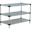 Nexel® 3 Shelf Galvanized Steel Solid Shelving Unit Starter 60""W x 18""D x 34""H