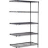 Nexel® 5 Shelf Black Epoxy Wire Shelving Unit Add On 36""W x 18""D x 63""H