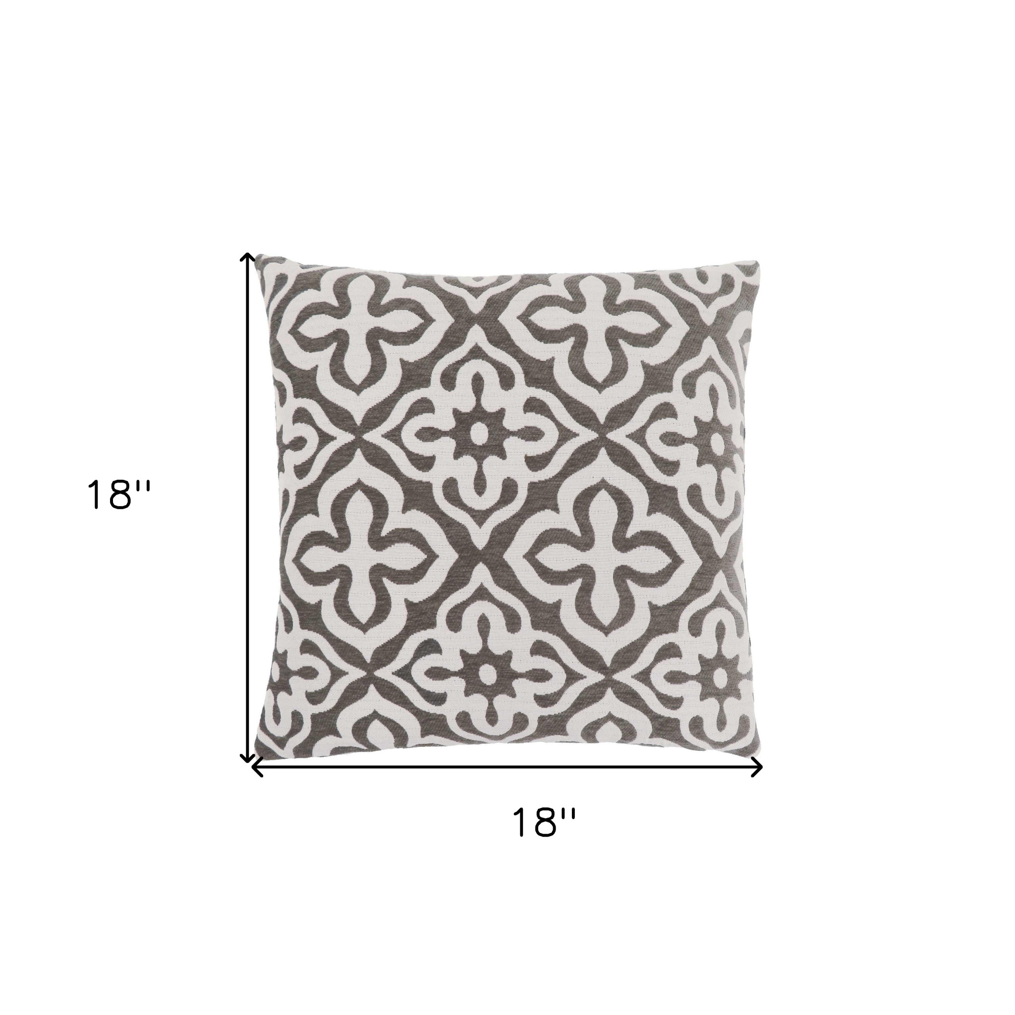 18" X 18" Taupe Polyester Geometric Zippered Pillow - Image 5