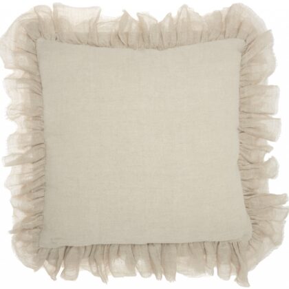 Wide Tasseled Marble Yellow Throw Pillow