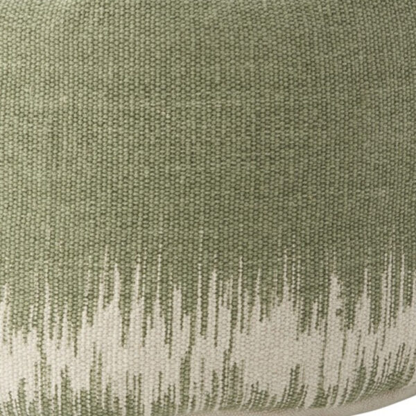 20"  Sage Green Abstract Round Pouf Ottoman