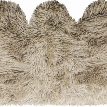 3' X 5' Taupe Natural Sheepskin Area Rug