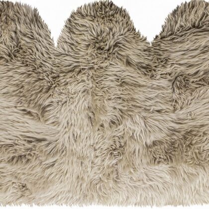 3' X 5' Taupe Natural Sheepskin Area Rug