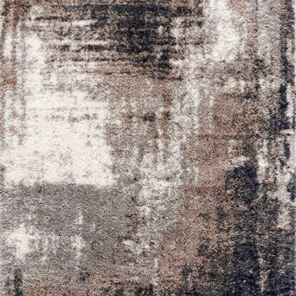 4’ X 6’ Ivory And Navy Retro Modern Area Rug