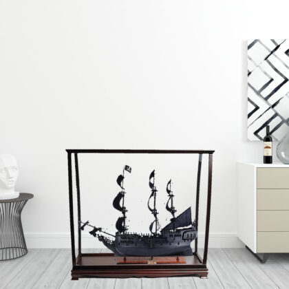 39" Black Black Pearl Pirate Table Top Display Boat Hand Painted Decorative Boat