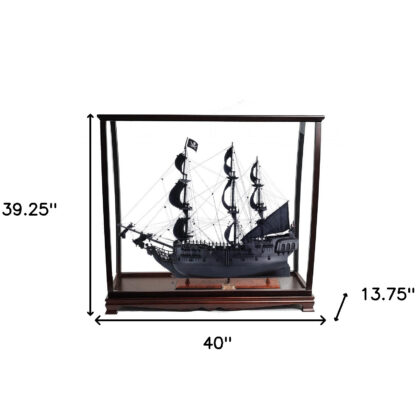 39" Black Black Pearl Pirate Table Top Display Boat Hand Painted Decorative Boat