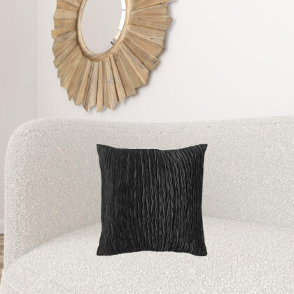Black Crinkle Pattern Throw Pillow