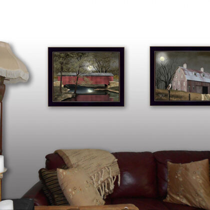 Midnight Moon 7 Black Framed Print Wall Art
