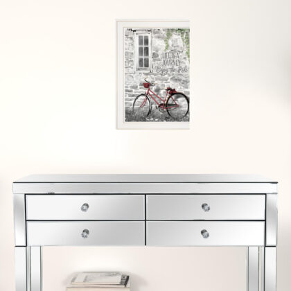 Life Is A Journey Enjoy White Framed Print Wall Art