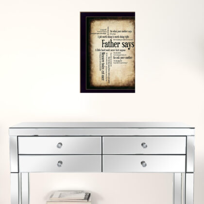 Father Says 2 Black Framed Print Wall Art