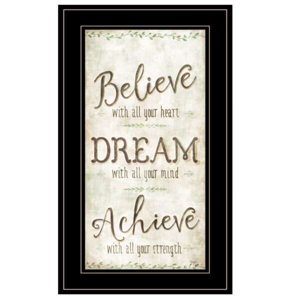 Believe 3 Black Framed Print Wall Art