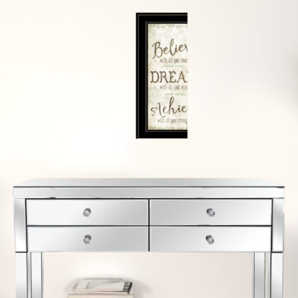 Believe 3 Black Framed Print Wall Art