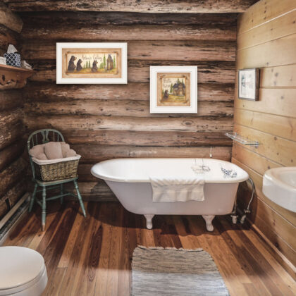 Set Of Two Natures Or Bath 1 White Framed Print Wall Art