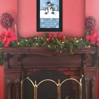 Trendy Snowman 2 Black Framed Print Wall Art