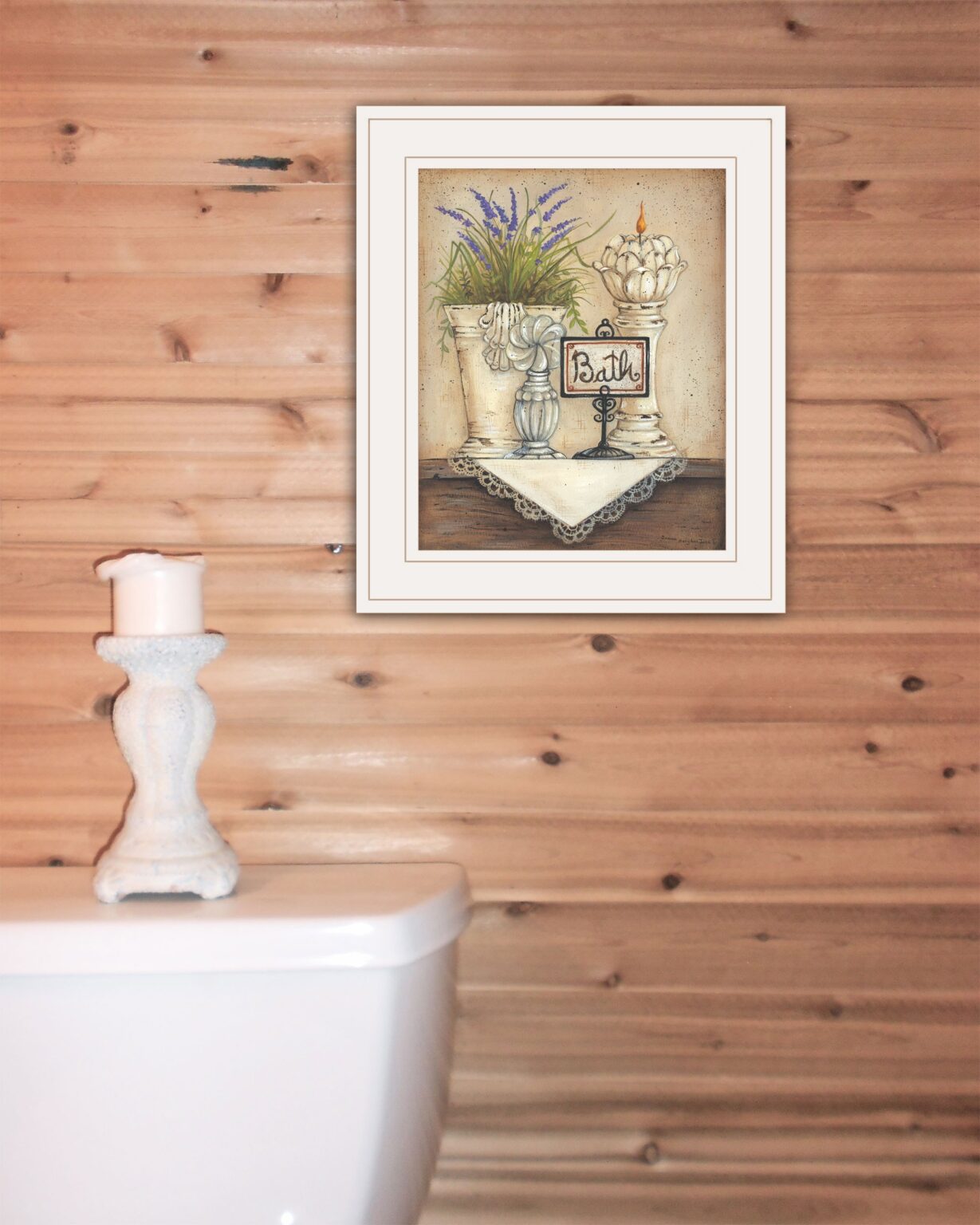 Bath Print 1 White Framed Print Wall Art