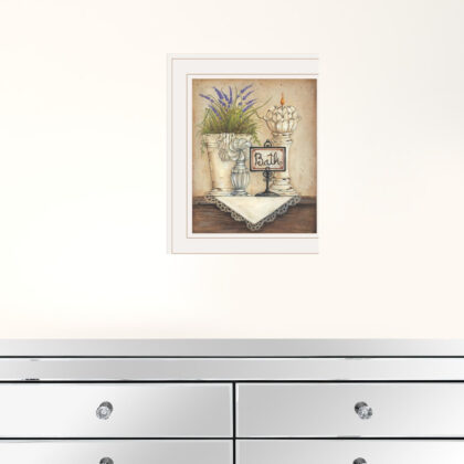 Bath Print 1 White Framed Print Wall Art