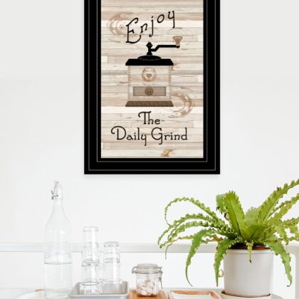 Enjoy The Daily Grind 2 Black Framed Print Wall Art
