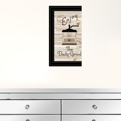 Enjoy The Daily Grind 2 Black Framed Print Wall Art