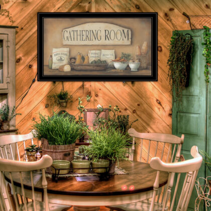 Gathering Room 2 Black Framed Print Wall Art