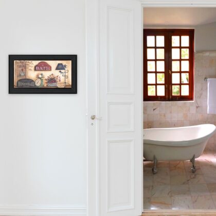 Country Bath 9 Black Framed Print Wall Art