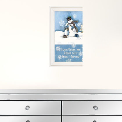 Trendy Snowman 1 White Framed Print Wall Art