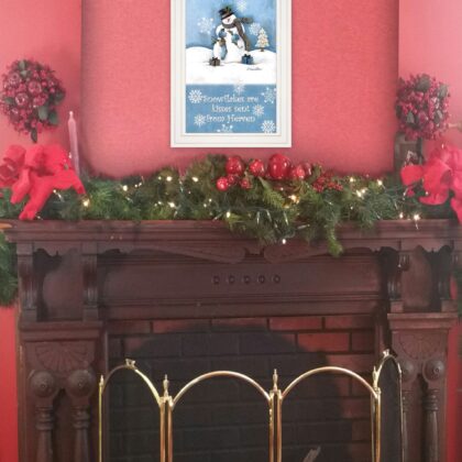 Trendy Snowman 1 White Framed Print Wall Art