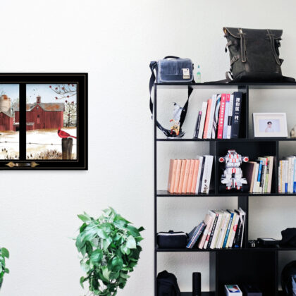 Winter Friends 6 Black Framed Print Wall Art