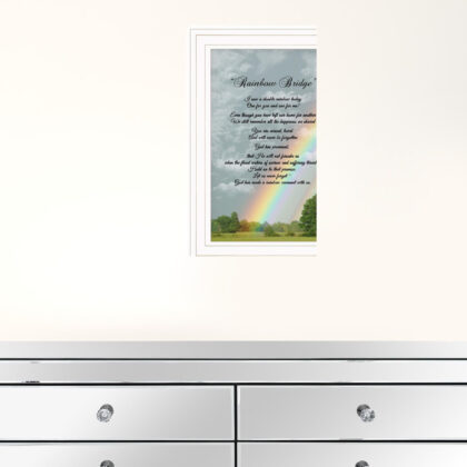 Rainbow Bridge White Framed Print Wall Art