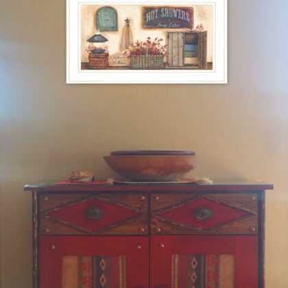 Bath House Collection 1 White Framed Print Wall Art
