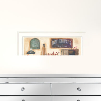 Bath House Collection 1 White Framed Print Wall Art