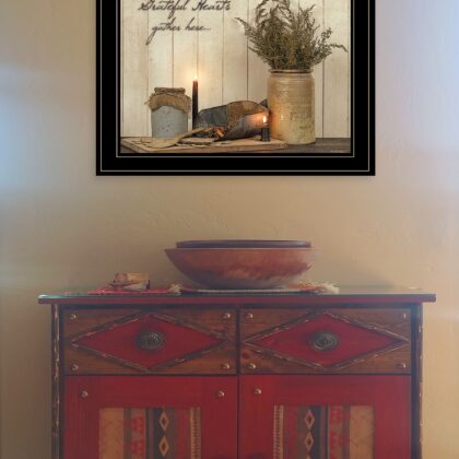 Grateful Hearts 2 Black Framed Print Kitchen Wall Art