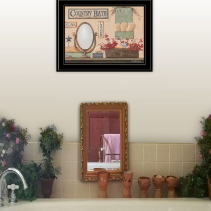 Country Bath 12 Black Framed Print Wall Art
