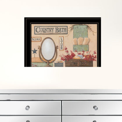 Country Bath 12 Black Framed Print Wall Art
