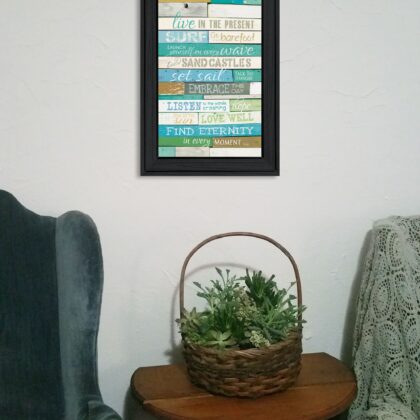 Live In The Present Black Framed Print Wall Art