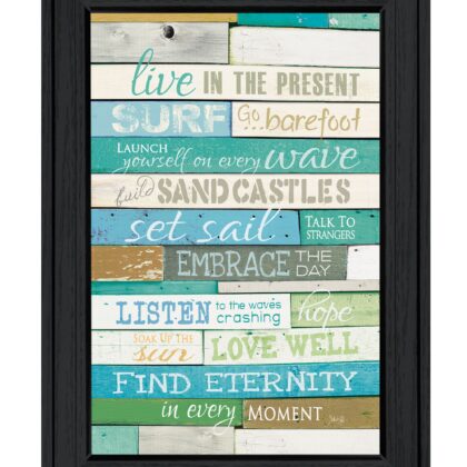 Live In The Present Black Framed Print Wall Art