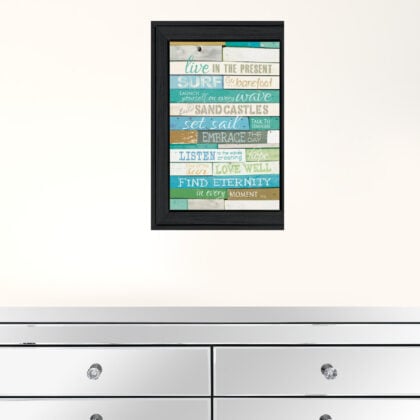 Live In The Present Black Framed Print Wall Art