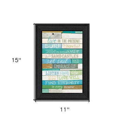 Live In The Present Black Framed Print Wall Art