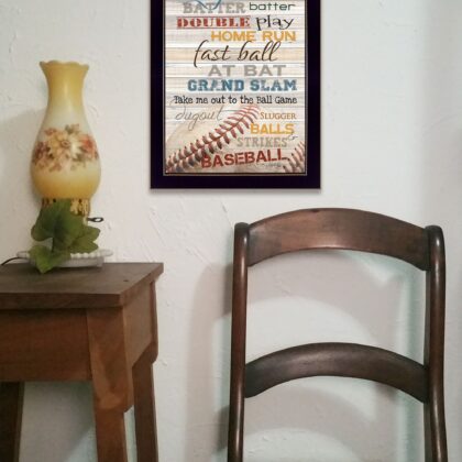 Hey Batter Batter 3 Black Framed Print Wall Art